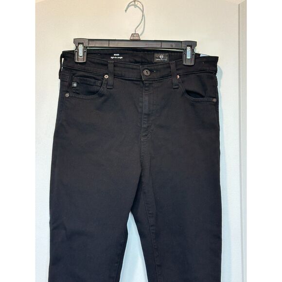 AG Adriano Goldschmied Mari High Rise Straight Leg Jeans Black Size 8 - Picture 4 of 8
